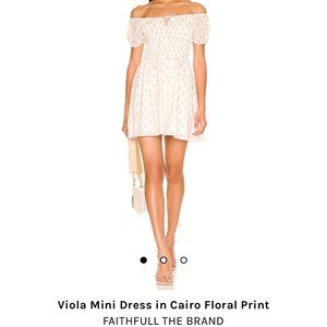 Faithful the brand of shoulder floral mini dress